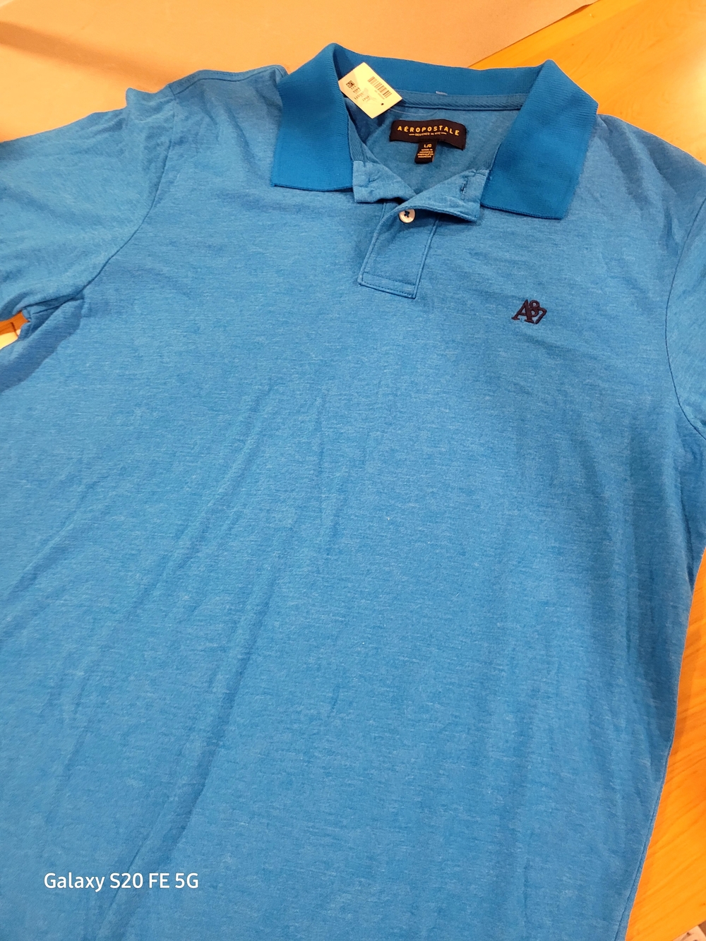 Aeropostale Men's Bright Blue Polo with Contrast Collar